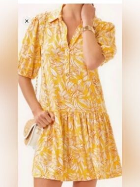 Lilly Pulitzer Bingley Yellow Cotton dress NWOT small